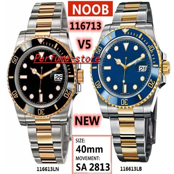 

new original box super factory v5 edition 2813 movement 40mm sapphire luminescent mens watch 116613lb 116613ln ceramic238i, Slivery;black