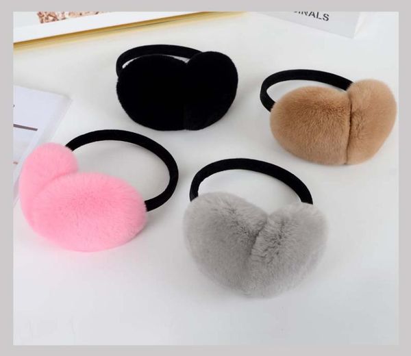 

real rex rabbit fur earmuffs woman rabbit fur earmuff christmas gift cute e, Blue;gray