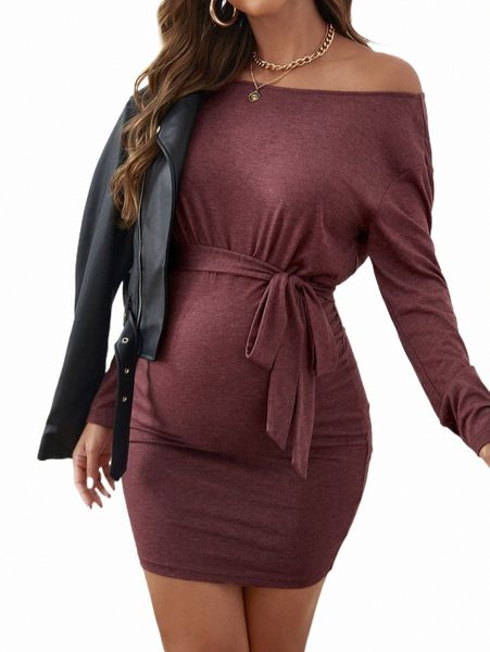 

plus size dresses maternity drop shoulder belted bodycon dress c4vf#, Black