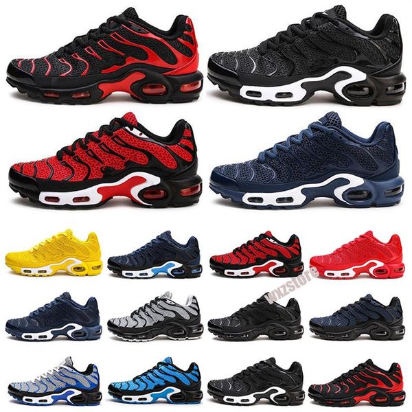 

tn plus runner shoes men women outdoor trainers volt hyper blue olive triple black all red tns mens womens sports sneakers size 36-47280r, Black;brown
