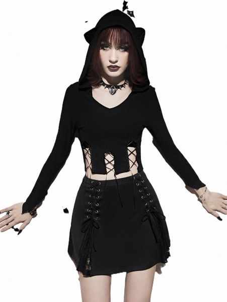 

women's t-shirt solid lace up front tee 2022 new 14y3#, White