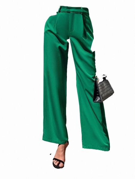

women's pants & capris high waist plicated detail wide leg pants g2uv#, Black;white