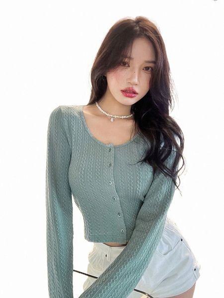 

women's t-shirt dazy solid button front crop tee j6r4#, White