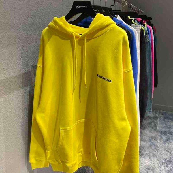

hoodie balenciga designer correct highest version home b paris front back small letters loose version plush sweater for men women, Black