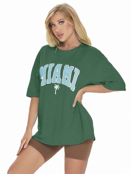 

women's t-shirt letter graphic drop shoulder tee e8gp#, White