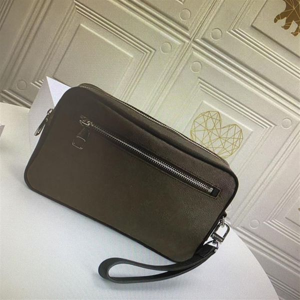 

m42838 kasai strap wrists bag for men fashion classic women coated canvas wrist toiletry kits totes wallet handbags women clut331t