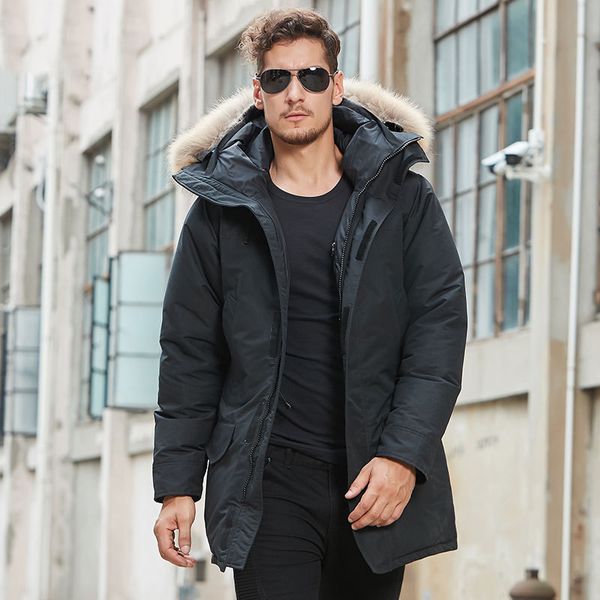 

men's down parkas new style windproof canada designer men langford parka jacket white chaqueton canadian chaquetn fabric outdoor goose, Black