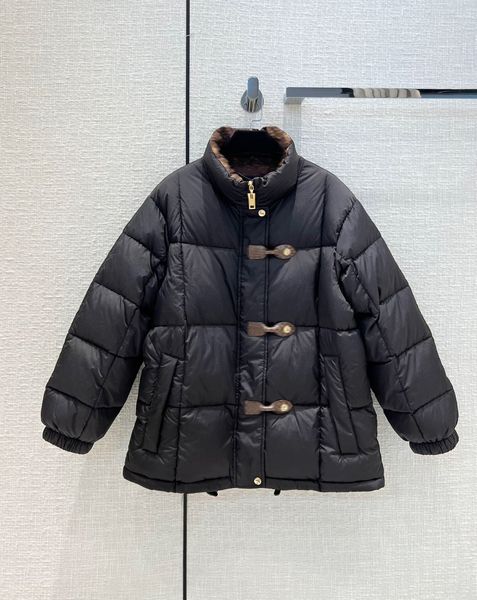 

designer luxury 2022 winter leather patchwork single-breasted down long jacket for women thick warm long sleeve overcoat outwear, Black