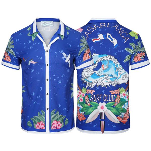 

23 fashion hawaii floral letter print beach shirts mens designer silk bowling shirt casual shirts men summer short sleeve loose dress shirt, White;black