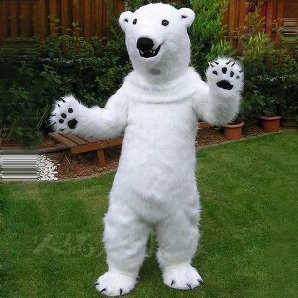 

polar bear mascot costume party dress xmas carnival cartoon outfits halloween fursuit, Red;yellow