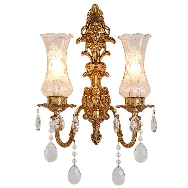 

luxury living room background crystal wall lamps european copper wall light romantic bedroom bedside lights modern led indoor lighting creat