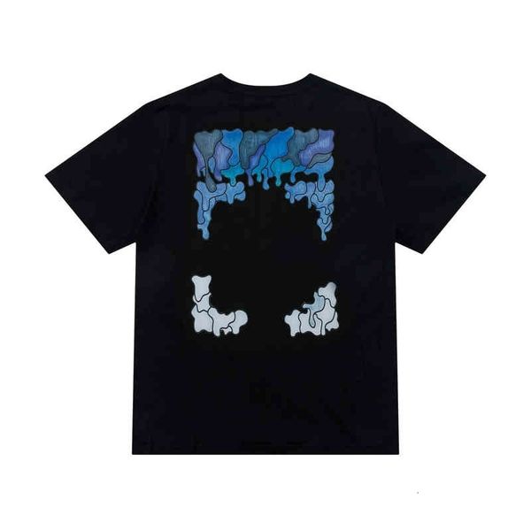 

summer brand offs t shirts men's ow religious oil painting direct spray arrow tshirts fashion hip hop short sleeve loose men women blac, White;black