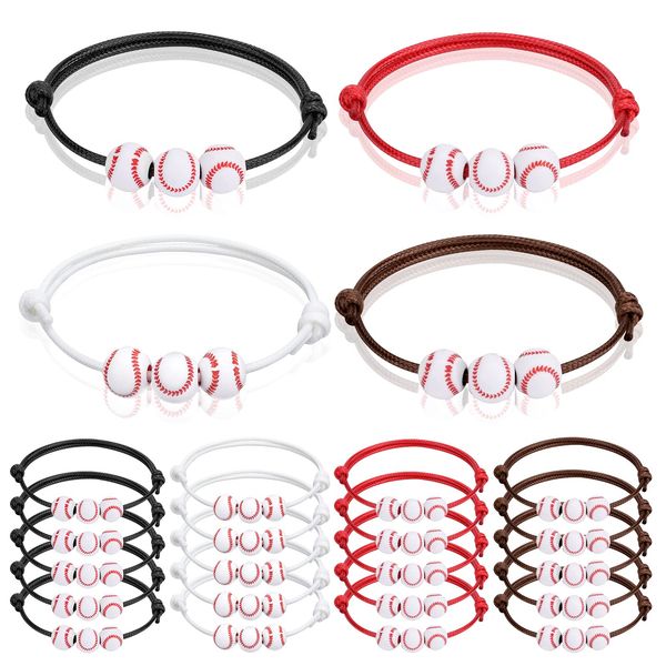 

charm bracelets baseball party favors black red white brown wristbands beads adjustable inspirational sport ball bracelet for bdehome amd6j, Golden;silver
