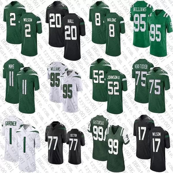 

fans tees ahmad sauce gardner garrett zach wilson custom football jerseys 8 elijah moore 10 braxton berrios 52 jermaine johnson ii 20 breec, Black