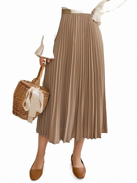 

skirts dazy high waist solid pleated skirt 2022 new 600r#, Black