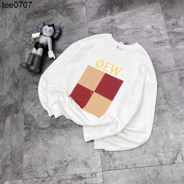 

men's and women's same sweater lofw hoodies new autumn square foam letter printed round neck sweater, Black