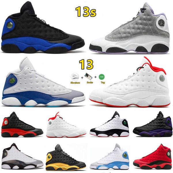 

men women basketball shoes 13 13s obsidian red flint aurora green houndstooth mens outdoor sports womens bred tainers eur 36-47