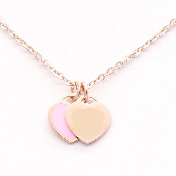 

Designer Heart pendant necklaces for women fashion love necklace Jewelry womens couple gift Double Style Brand Luxury Wedding Party Accessories