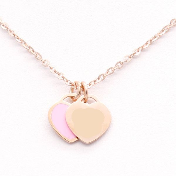 

Designer Heart pendant necklaces for women fashion love necklace Jewelry womens couple gift Double Style Brand Luxury Wedding Party Accessories