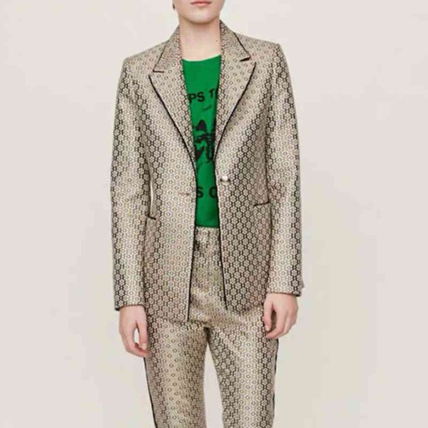 

women's suits blazers fadan autumn winter women's wear jacquard temperament lapel long sleeve casual suit jacket, White;black