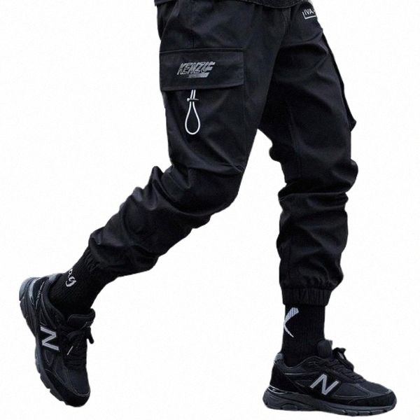 

men's pants techwear streetwear hip hop cargo pants men black loose joggers harem sport harajuku punk casual multi pocket oversized tro