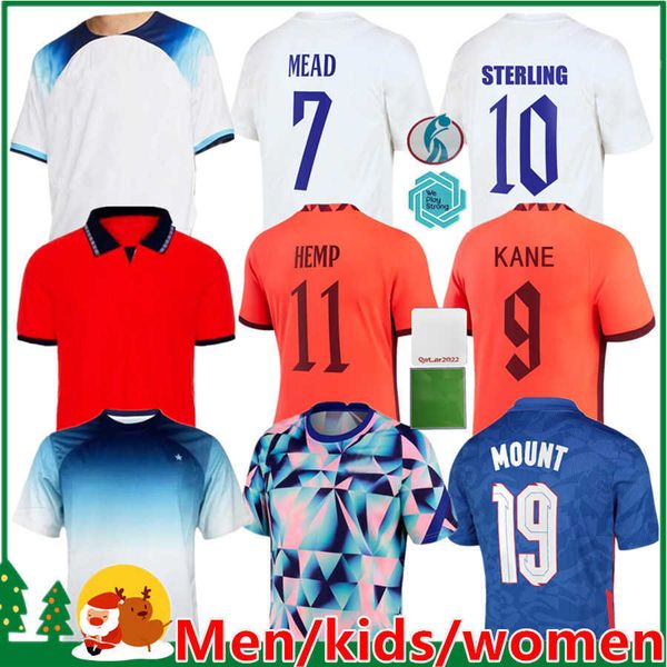 

2022 2023 world cups kane soccer jersey rashford henderson mead grealish englands sterling sancho mount saka 22 23 kids kit men women, Black;yellow