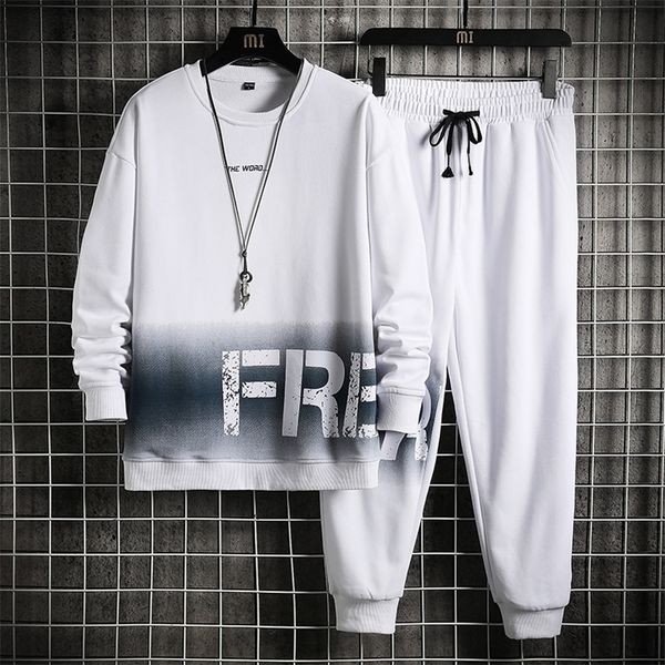 

mens tracksuits autumn mens sportswear tracksuits sweatshirtspants 2pcs sets hip hop streetwear suit loose sweatsuit men casual set 220906, Gray