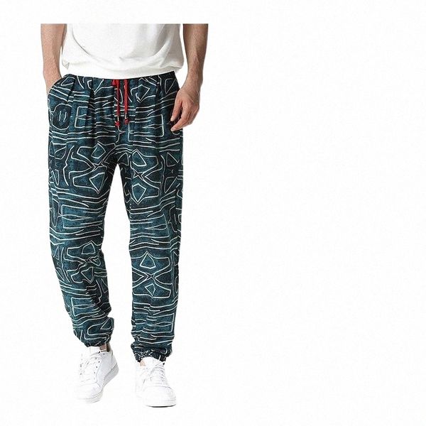 

men's pants men's pants fashion casual hip-hop trend culture street cotton linen printed bloomers men u4jq#, Black