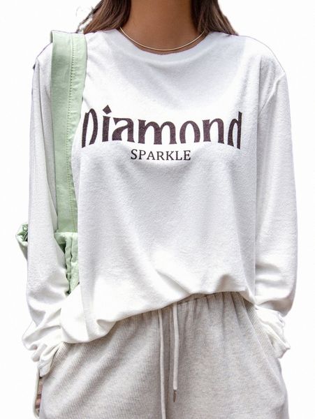 

women's t-shirt dazy letter graphic drop shoulder tee u4zr#, White