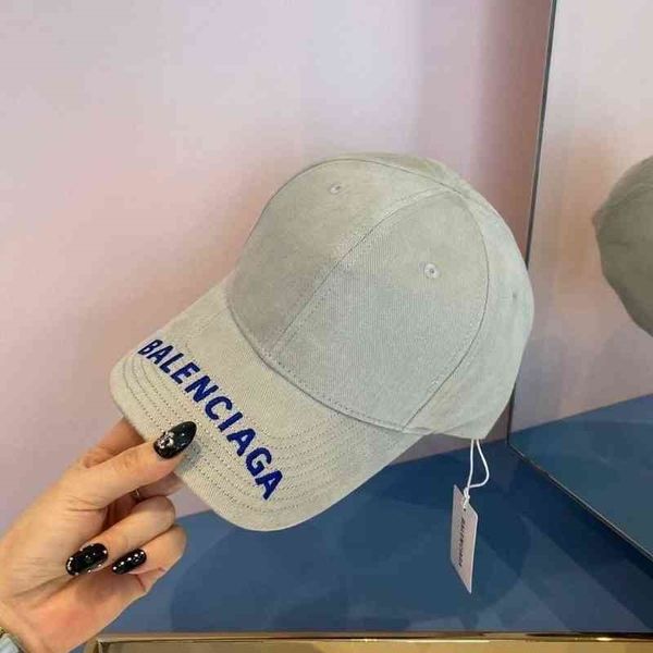 

b-letter hat original caps 22 paris letter embroidered pure cotton washing baseball cap classic versatile men's and women's cap tr, Blue;gray