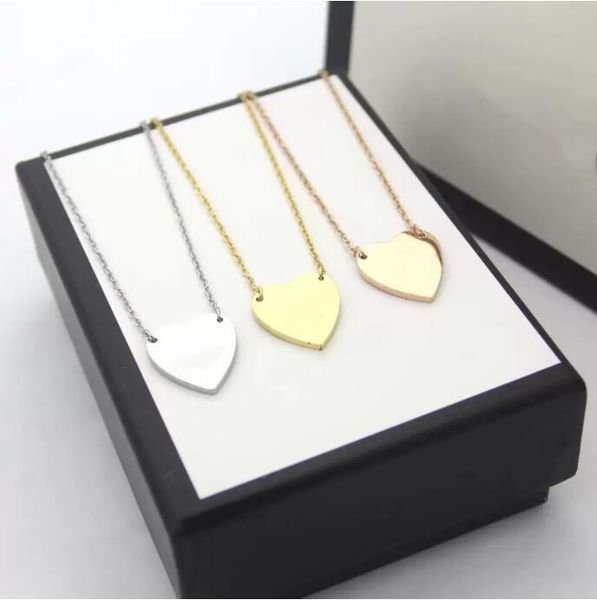 

chains designer heart shape jewelry luxury dainty gift gold pendant 14k gold fashion initial pendants necklaces for women set trendy9807, Silver
