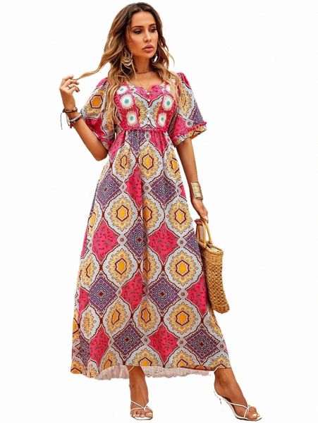 

casual dresses allover print a-line dress 2022 new a4te#, Black;gray