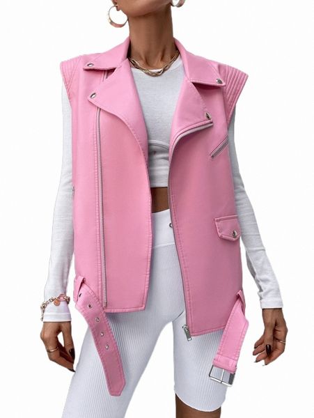 

women's jackets flap detail zip pocket vest jacket 11mj#, Black;brown