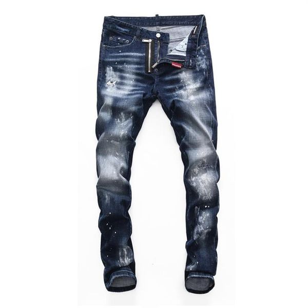 

21ss clothing pants mens designer jeans men women destroyed brand clothes slim denim straight biker224l, Blue