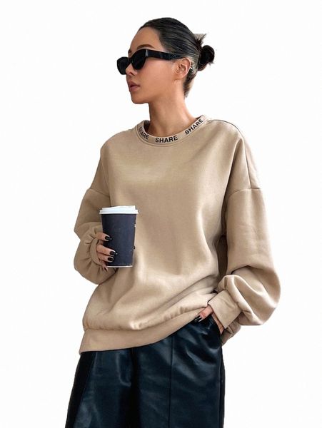 

women's hoodies & sweatshirts dazy letter graphic drop shoulder sweatshirt j7hl#, Black