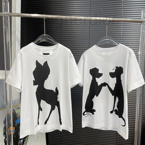 

women's t-shirt designer genuine gvc dream journey co branded new cartoon dog fawn white men's and short sleeved t-shirt o0vq