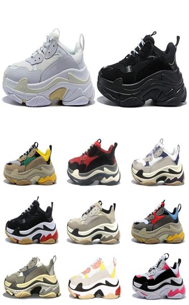 

triple s fashion climbing shoes for men women vintage sneakers black white