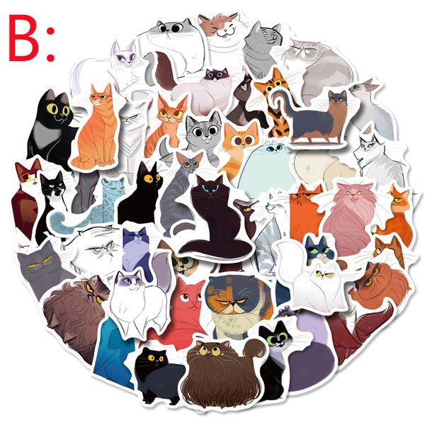 

50pcs cat stickers pack for water bottle lapskateboard motorcycle waterproof decals