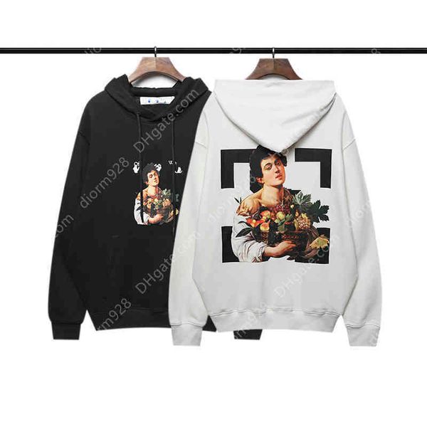 

fashion long sleeves hoodie sweatshirt style ith arrows black white womans mans clothing oversize ow high street