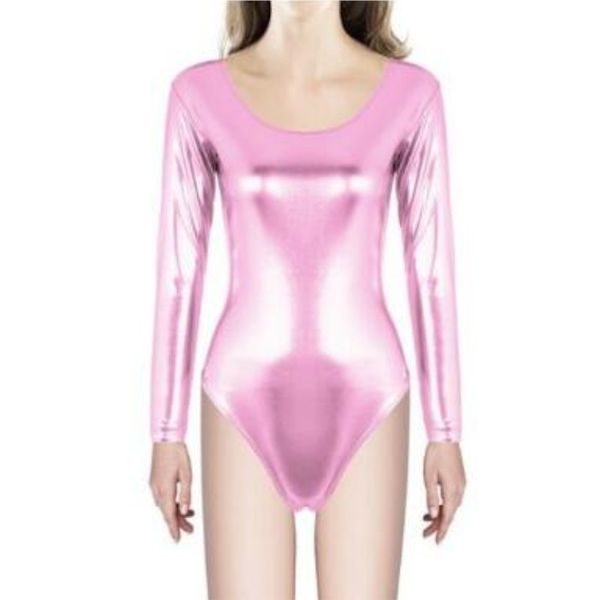 

long sleeve shiny metallic catsuit costumes leotard gymnastics ballet dance toddler leotards girls lycar spandex dance stage performance cos, Black