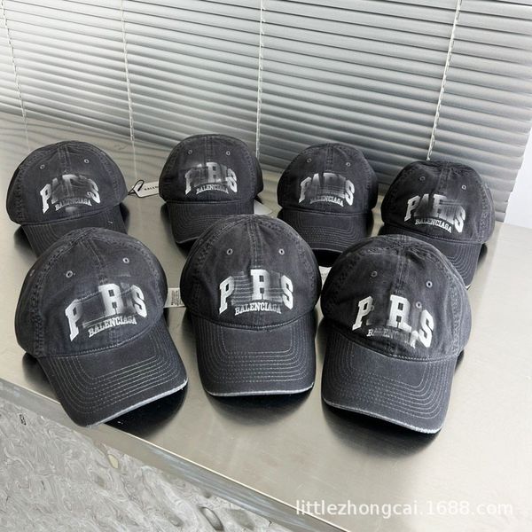 

designer hats paris spring and summer new fashion brand aristocratic pais letter embroidery washed baseball cap for men and women lovers duc, Blue;gray