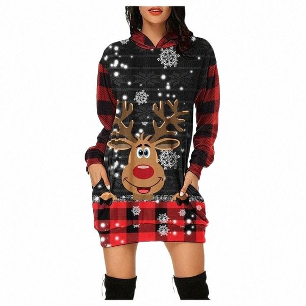 

casual dresses casual dresses fashion dress with pocket ladies snowman printed women's christmas long sleeve bag hip print dress#ru l7s, Black;gray