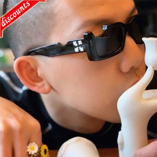 

designer sunglasses off personality gap plate small frame white same hip-hop sunglass trend street shot, White;black
