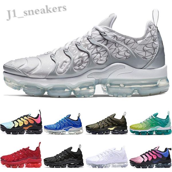 

2019 tn plus rainbow shoes men women grape black volt sole ultra white black designer shoes sport sneakers trainers 5-11 up06305x, Black;brown