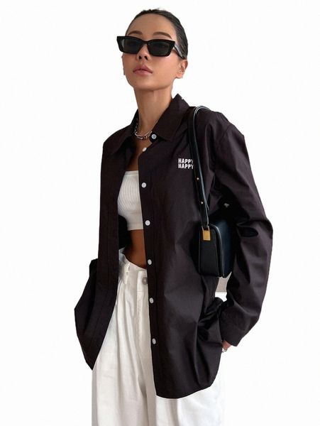 

women's blouses & shirts dazy letter graphic button front shirt g0pp#, White