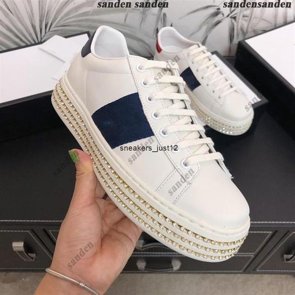 

2021 the latest fashion original design crystal shoes bee embroidery luxe genuine leather size 35-40 ia282g