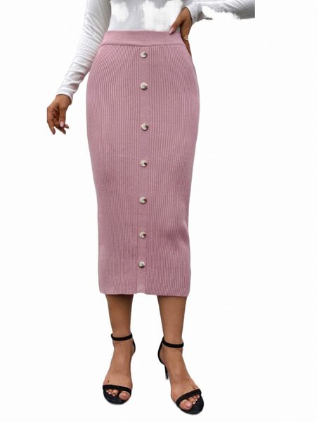 

women's sweaters high waist button detail knit skirt c1oi#, White;black
