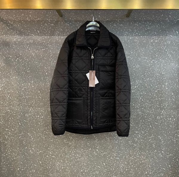 

winter 2022 designer jacket comfortable and warm black cotton coat rhombus sewing design mens jacket, Black;brown