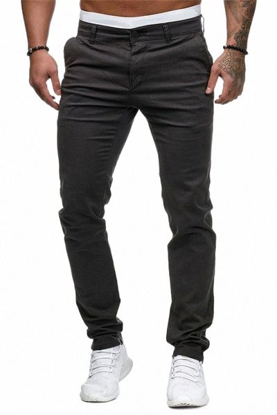 

men's pants men's pants arrival casual men elasticity slim fit fashion trousers solid color four seasons pant streetwear long t5wx, Black