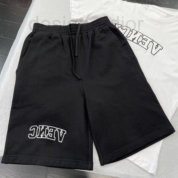 

women's shorts designer genuine gvc curved embroidery letter outline pocket cropped loose fashionable daily men's and women's, White;black